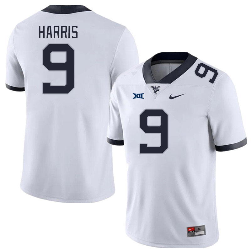 West Virginia Mountaineers #9 Major Harris College Football Jerseys Stitched Sale-White